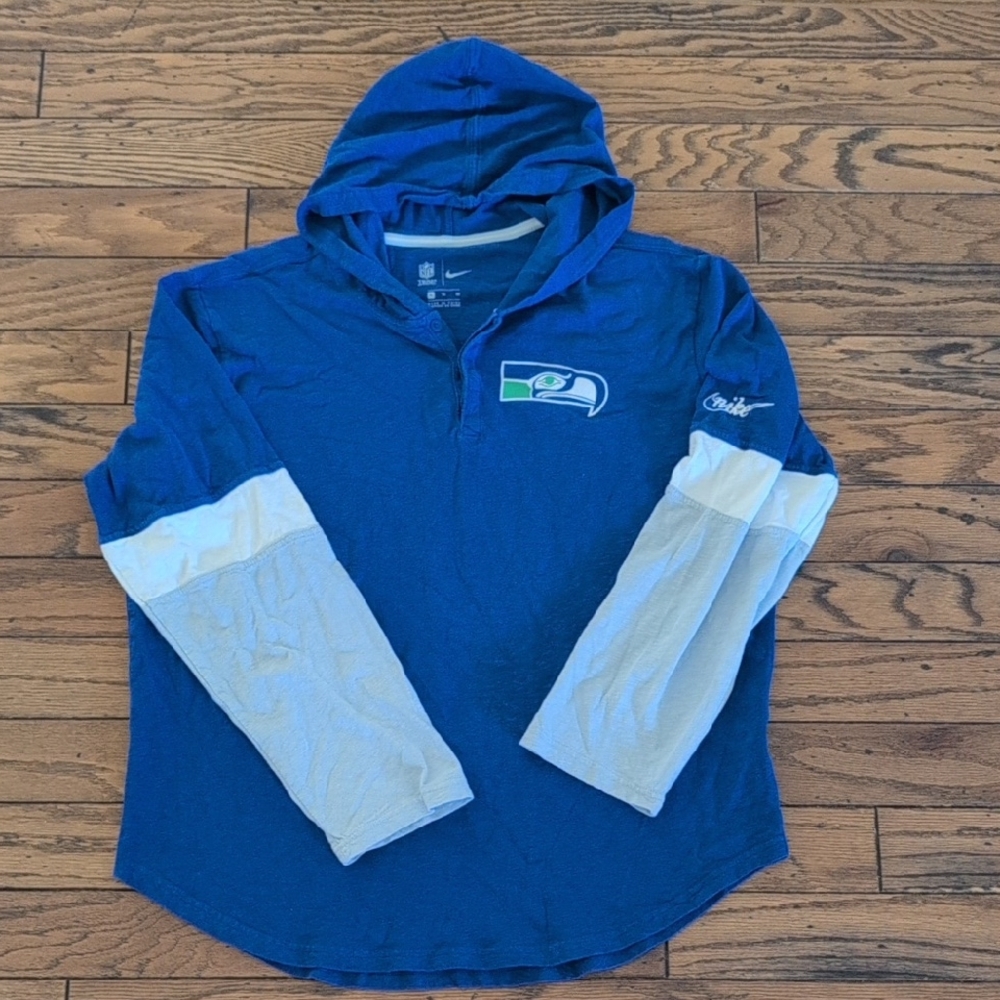 Nike Seahawks Long Sleeve Hooded Tshirt Men's